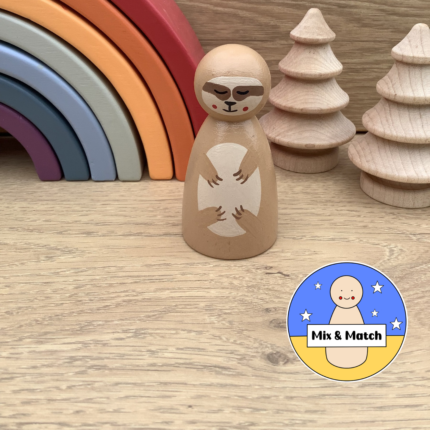 Sloth Peg Doll
