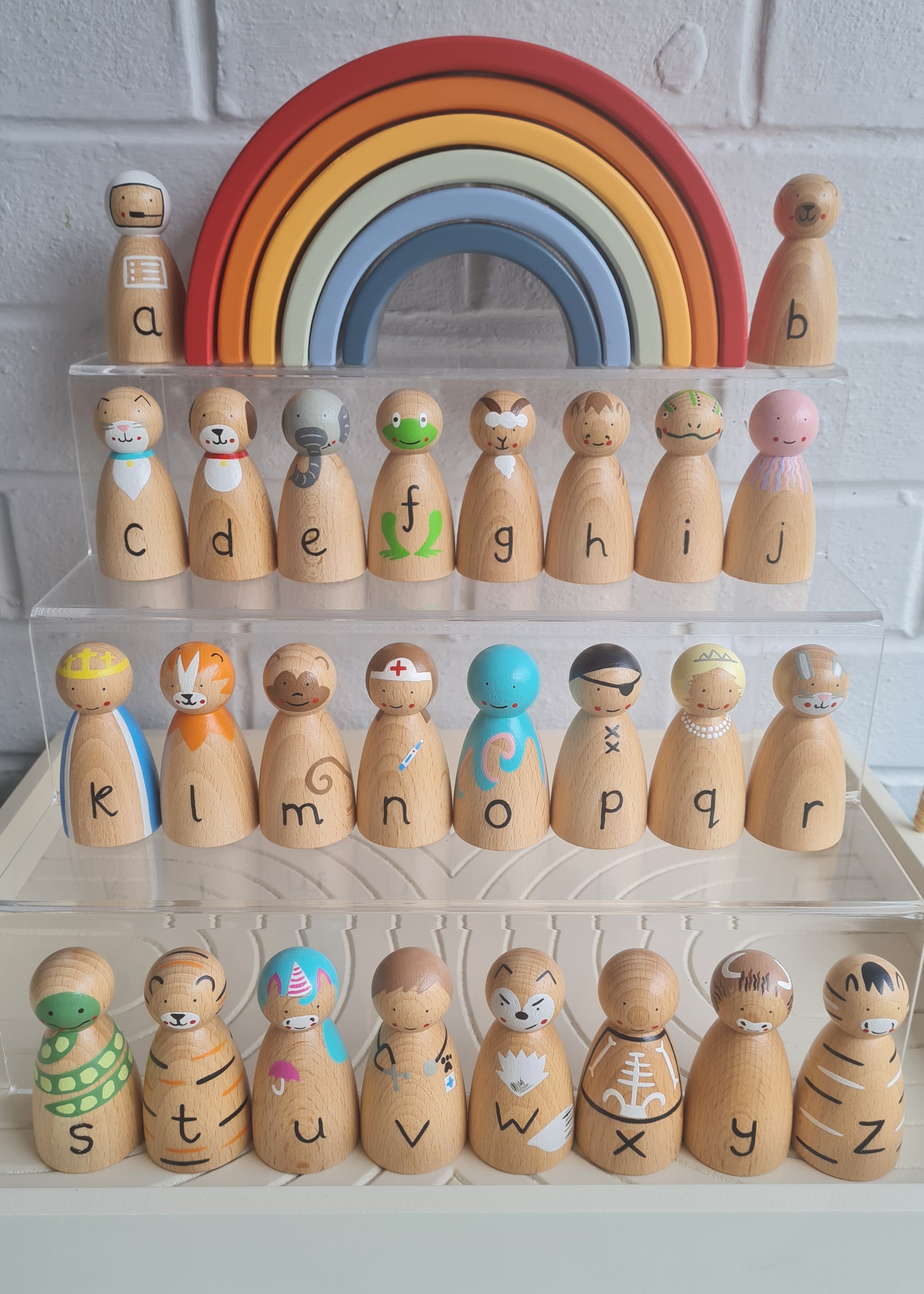 Alphabet Peg store Doll Set | Multicultural | Rainbow