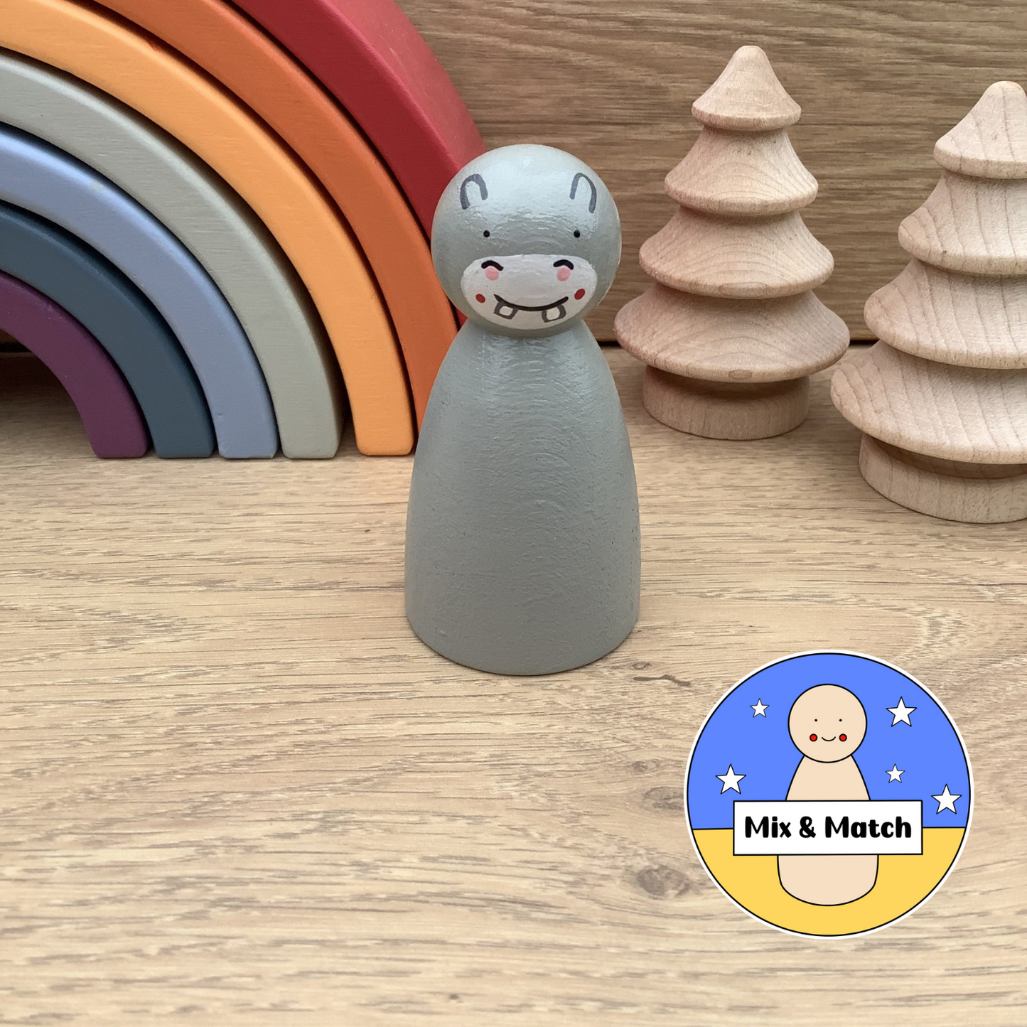 Hippo Peg Doll