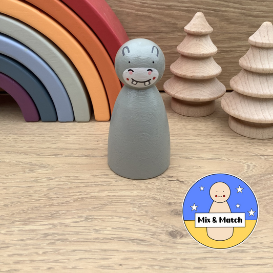 Hippo Peg Doll