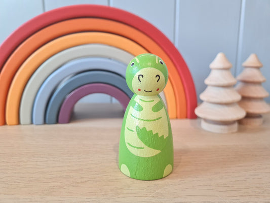Dinosaur Peg Doll (Green T Rex)
