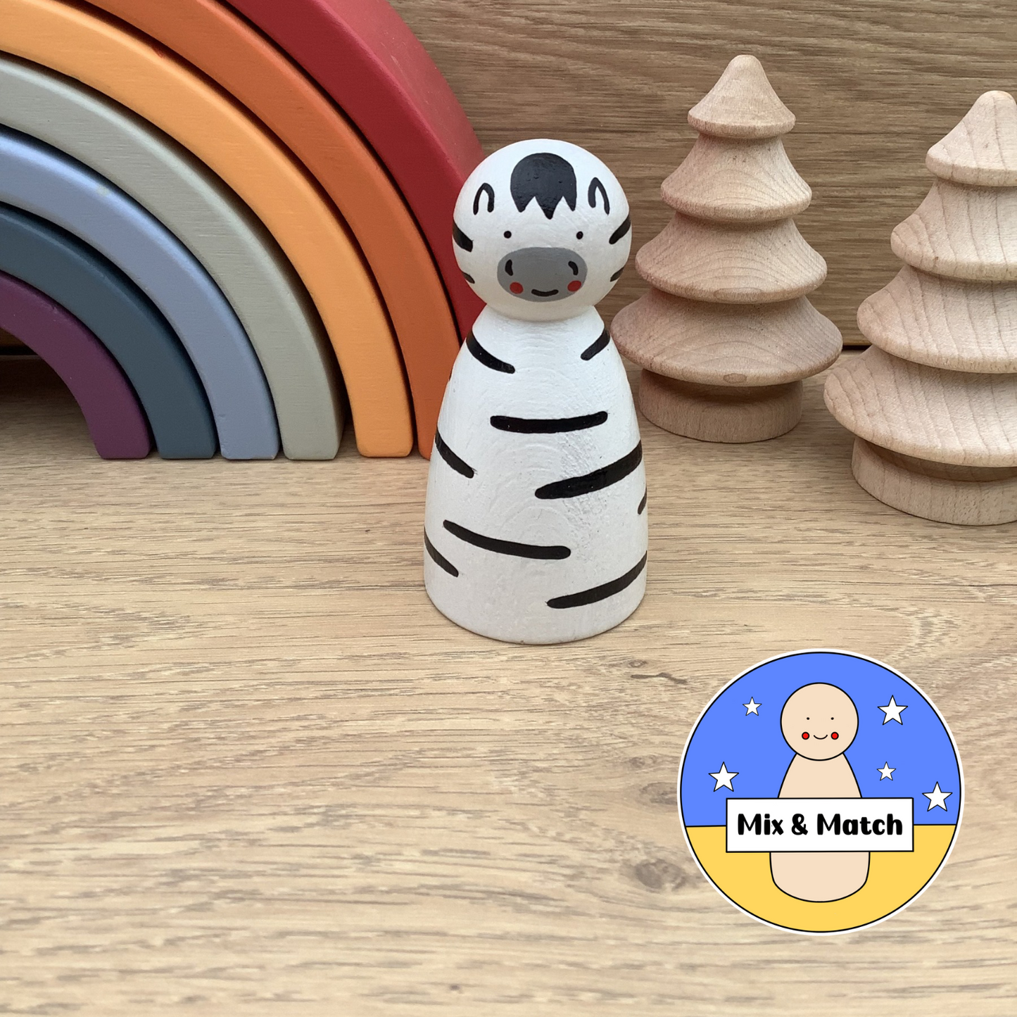 Zebra Peg Doll
