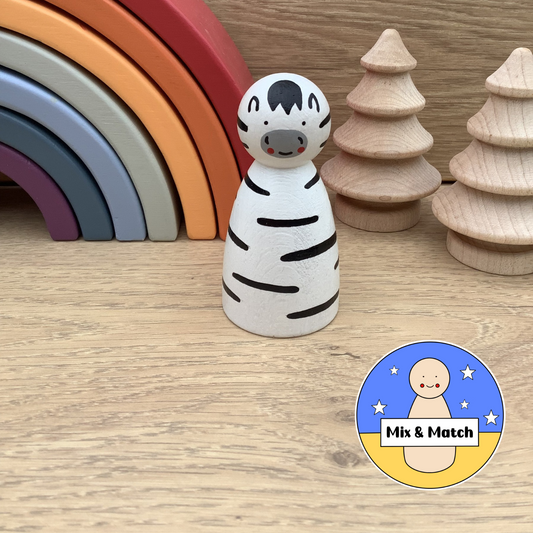 Zebra Peg Doll