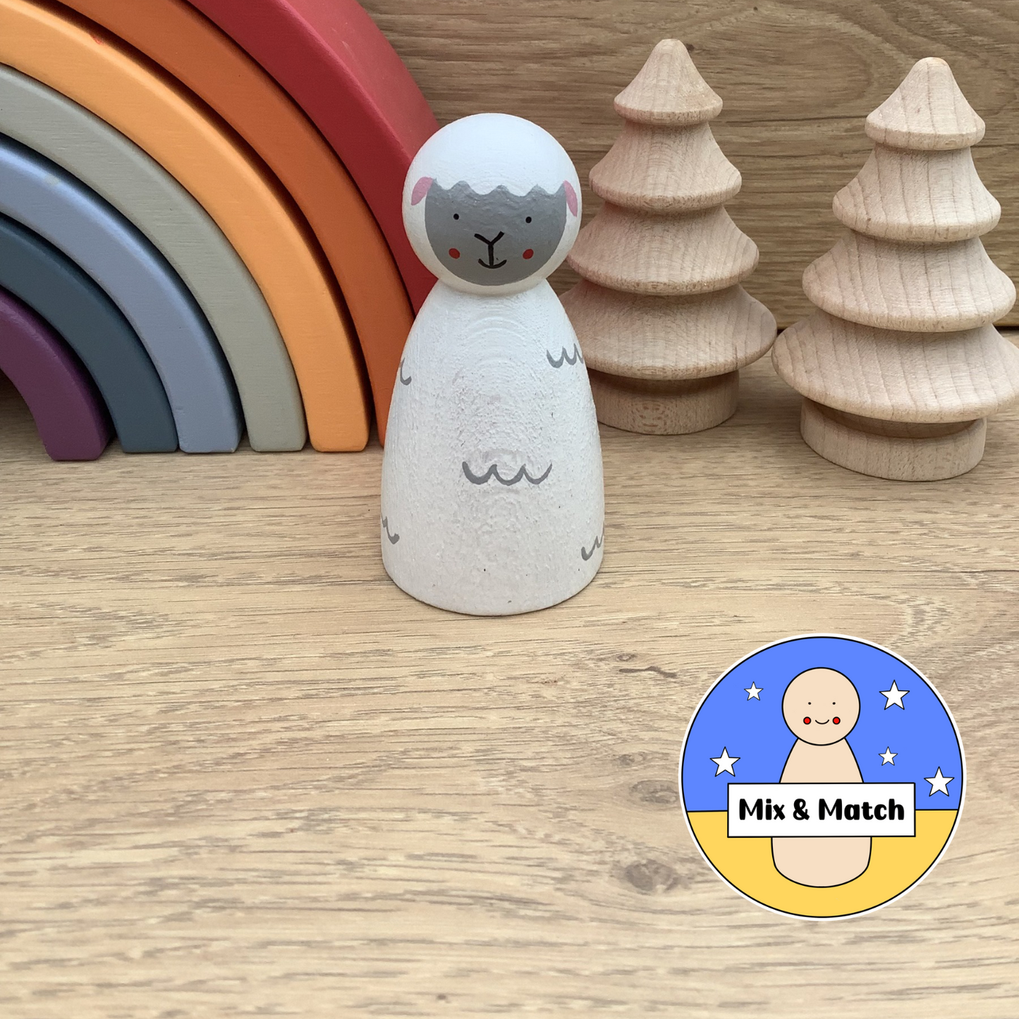 Sheep Peg Doll