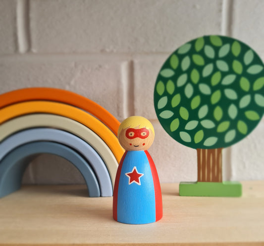 Superhero Peg Doll (Blue)